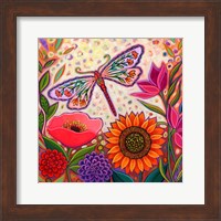 Framed Dragonfly Floral