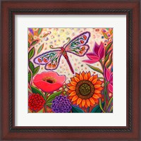 Framed Dragonfly Floral