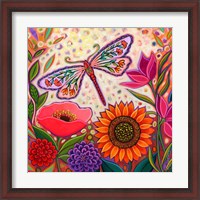 Framed Dragonfly Floral