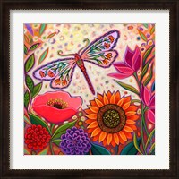 Framed Dragonfly Floral