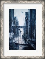Framed Lower Broadway, rain