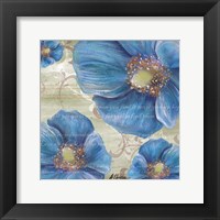 Framed 'Blue Poppies and Text 1' border=
