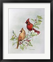 Framed Holly Cardinals 2