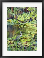 Framed Heron on a Pond