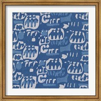 Framed Blue Batik I
