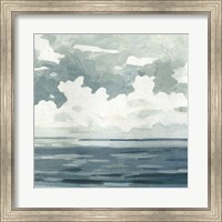 Framed Textured Blue Seascape II