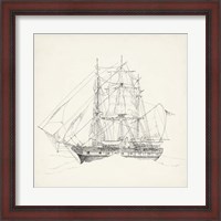 Framed Antique Ship Sketch II