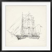Framed Antique Ship Sketch II