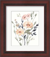 Framed Peach & Paynes Bouquet I