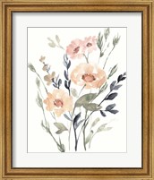 Framed Peach & Paynes Bouquet I
