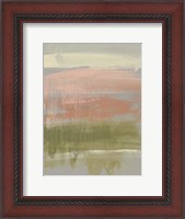 Framed Coral & Olive Striations I