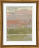 Framed Coral & Olive Striations II