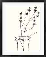 Framed Naive Flower Sketch III
