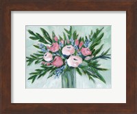 Framed Pink Rosette Bouquet I