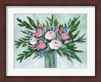 Framed Pink Rosette Bouquet I