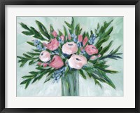 Framed Pink Rosette Bouquet I