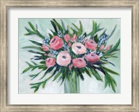 Framed Pink Rosette Bouquet II
