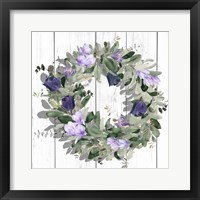 Framed 'Purple Tulip Wreath II' border=