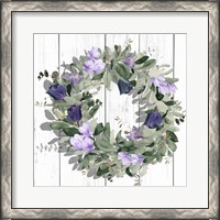 Framed 'Purple Tulip Wreath II' border=