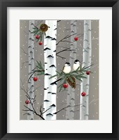 Framed 'Birch Birds I' border=