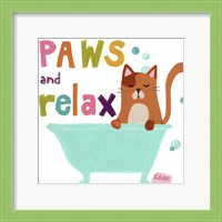 Framed Cute Cat Bath II