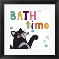 Framed Cute Cat Bath IV