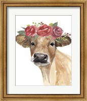 Framed Flowered Cow II