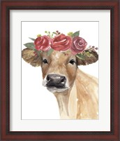Framed 'Flowered Cow II' border=