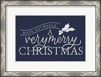 Framed Vintage Christmas IV Blue