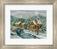 Framed Twilight Christmas Village