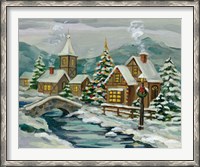 Framed Twilight Christmas Village