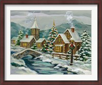 Framed Twilight Christmas Village
