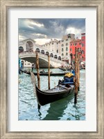 Framed Gondola Rialto Bridge #1