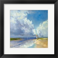 Framed Sailboat on a Sandy Beach