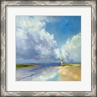 Framed Sailboat on a Sandy Beach