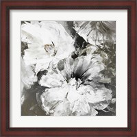 Framed White and Gray Flowers
