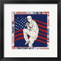 Framed 'American Baseball Player 1' border=