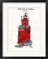 Framed Holland Harbor Lighthouse Michigan