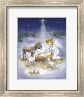 Framed Nativity with angel