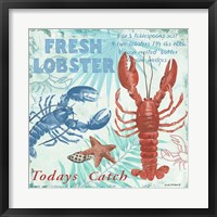 Framed Fresh Lobster - Aqua