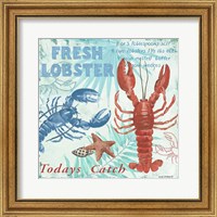 Framed Fresh Lobster - Aqua