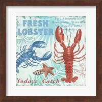 Framed Fresh Lobster - Aqua