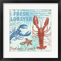 Framed Fresh Lobster - Aqua