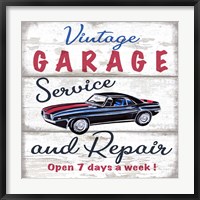 Framed Vintage Garage