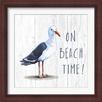 Framed 'On Beach Time' border=