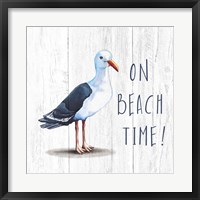 Framed 'On Beach Time' border=