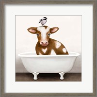 Framed Cow in Bathtub