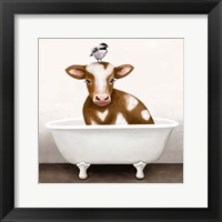 Framed Cow in Bathtub