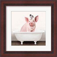Framed Pig in Bathtub