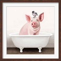 Framed Pig in Bathtub